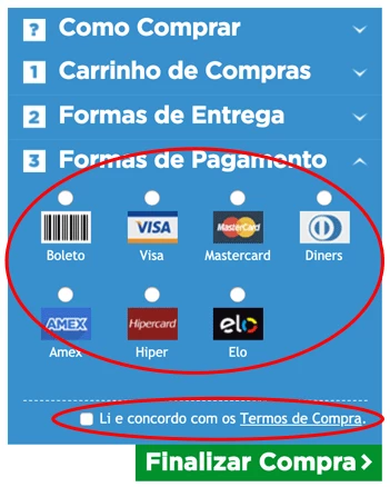 Escolha a forma de Pagamento